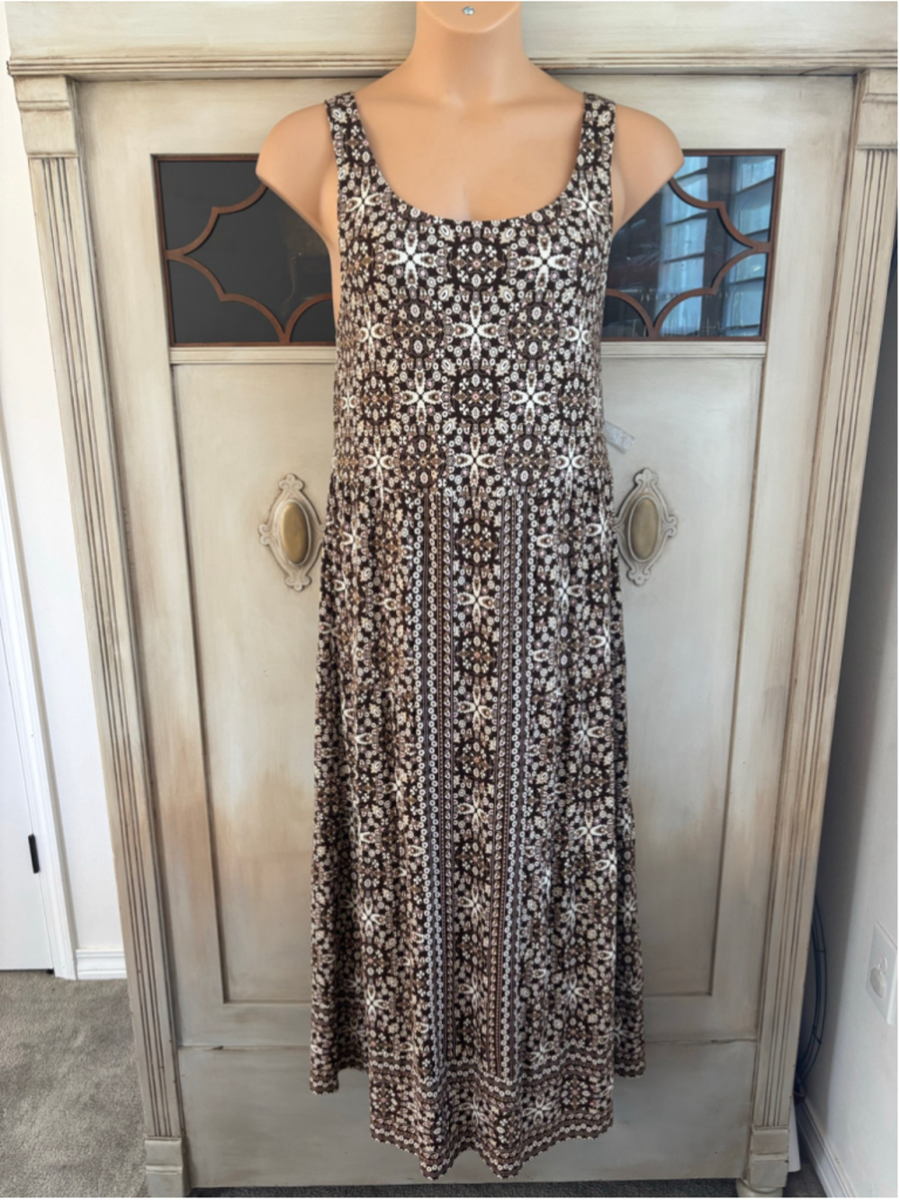 NWT J.Jill Kona Tapestry Cross-Back Knit Maxi Dress | Sz: XL